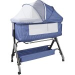 Lit cododo bb avec matelas, hauteur rglable a 6 niveaux, lit dappoint bebe evolutif a roulettes, ...