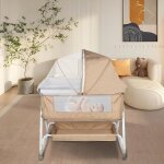 Lit cododo bb avec matelas, hauteur rglable a 6 niveaux, lit dappoint bebe evolutif a roulettes, ...