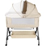 Lit cododo bb avec matelas, hauteur rglable a 6 niveaux, lit dappoint bebe evolutif a roulettes, ...