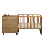 Lit combin� 120x60 evolutif en 90x190 d�cor bois ch�ne mokka