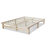 Lit double futon 140x200 cm en bois massif