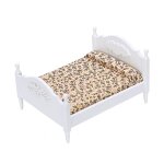 Lit double miniature en bois, jouet cratif, simulation de lit de poupe, rutilisable
