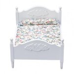 Lit double miniature, simulation de maison de poupe en bois fait a la main, mini lit double en bois ...