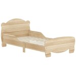 Lit pour enfant 3 - 6 ans design ourson - sommier a lattes inclus - barri�res de s�curit� - effet bois ...