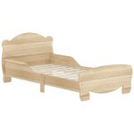 Lit pour enfant 3 - 6 ans design ourson - sommier a lattes inclus - barri�res de s�curit� - effet bois ...