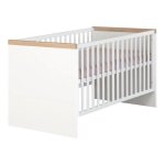 Lit evolutif 70 x 140 transformable en lit junior roba - lumo - 3 hauteurs - blanc - ch�ne