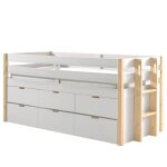 Lit magrit + gigogne bois naturel