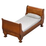 Modle de lit de maison de poupe a la mode, rsistant a l'humidit, couleur vibrante, lit simple miniature, ...