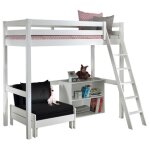 Lit mezzanine avec bibliotheque