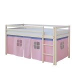 Lit mi - hauteur avec rideaux rose pale Lit mi - hauteur avec rideaux rose pale