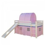 Lit mi - hauteur avec rideaux et tunnel rose