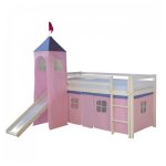 Lit mi - hauteur rose pale avec tour