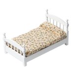 Lit miniature en bois, jouet de d�coration pour salon, lit simple en bois avec drap, mod�le de maison ...