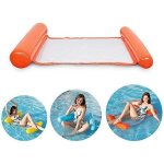 Lit de natation gonflable, hamac d'eau ultra confortable avec filet, section de t�te et de pied gonflable ...