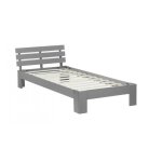 Lit simple en bois lit futon 90x200 lit pin gris cadre de lit en bois massif Lit simple en bois lit futon 90x200 lit pin gris cadre de lit en bois massif