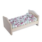Lit simple en bois, petit lit simple miniature, exquis, dcor de maison de poupe, echelle 1:12, accessoires ...
