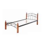 Lit simple metallique 90x200 noir et sommier a lattes