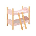 Lit superpos� en bois pour poup�es - arias - 50x27. 5x49. 5 cm - rose - echelle incluse - 2 oreillers ...