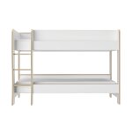 Lits superpos�s effet bois ch�ne clair et blanc