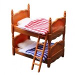 Lit superpos miniature compact et portable, belle maison de poupe, accessoires de lit superpos pour ...