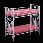 Lit superpos miniature pour maison de poupe, accessoire de dcoration pour chambre a coucher, 1 / 12 ...