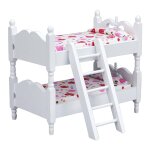 Lit superpos miniature, meubles de maison de poupe, echelle 1 / 12 pour dcor, accessoires de chambre ...
