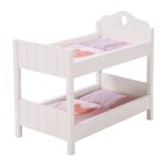 Lit superpos de poupe fienchen en bois - roba - lit double de poupe sparable en 2 - blanc