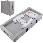 Lit de voyage portable, lit de voyage pliable pour enfant avec matelas, lits de voyages pour bb pour ...