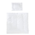 Literie matelasse, set de berceau pour toute l'anne, blanc, duvet 80 x 80 cm et oreiller 40 x 35 cm ...