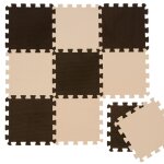 Littletom tapis de jeu doux pour bb dalles puzzle en mousse enfants beige brun