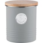 Living boîte a sucre hermétique avec couvercle en bambou, gris, 1 l Living boîte a sucre hermétique avec couvercle en bambou, gris, 1 l