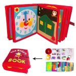 Livre d'apprentissage montessori en tissu pour b�b�s, livre d'images de dessins anim�s, manuel, jouets ...