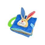 Livre d'�veil en tissu b�b� lapin bleu gar�on