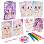 Livre de peinture a l'aquarelle pour enfants, make - up arts et maquillage kit de dessin pour fille, ...