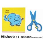 Livre de scrapbooking fait a la main pour enfants, 96 pices, coupe de papier, jouet pliant, dessin anim, ...