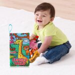 Livre en tissu pour b�b�s, jouets de d�veloppement pr�coce, toucher et sentir la queue d'animal, papier ...