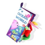 Livre en tissu doux pour b�b�s de 0 a 12 mois, a bruissement, silencieux, jouets educatifs, hochet, montessori ...