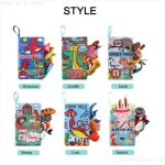 Livre en tissu doux pour b�b� 3m + 1 pi�ce, jouet interactif montessori, stimulation, jouet froiss�, ...