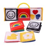 Livre en tissu educatif montessori, livret de dveloppement visuel pour nouveau - n, livre en tissu ...