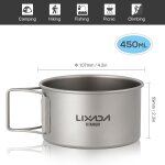 Lixada bol en titane avec poignes pliantes rcipient de nourriture pour camping en plein air randonne ...