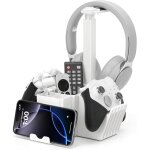 Lkljij - support manette double avec support tlphone, support casque gamer universel avec bote de ...