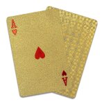 Loc - lage jeu de cartes poker professionnel de luxe, edition dor, 54 cartes a jouer en plastique dor, ...