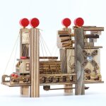 Locomotive en bois, mod�le de train, bo�te a musique, artisanat avanc� pour d�coration de la maison