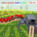 Locomotive de chemin de fer electrique magntique, jouet de train en alliage, camion de pompiers compatible ...