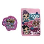 Lol surprise - ensemble plaid 100 x 140 cm + coussin 35 x 32 cm.