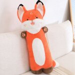 Long et mignon petit oreiller raton laveur panda rouge peluche poupe fille endormie clin petit renard ...