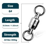 Lot de 10 a 30 emerillons a roulement a billes en acier inoxydable pour pche en eau sale, anneaux solides, ...