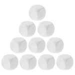 Lot de 10 d�s blancs a coins arrondis en acrylique, 6 faces, outils math�matiques pour enfants, jeu de ...