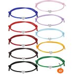 Lot de 10 bracelets d'amiti� en forme de coeur - cadeau d'anniversaire pour fille - taille r�glable - ...