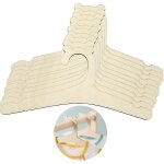 Lot de 10 cintres en bois pour enfants, antid�rapants avec encoches, pour poup�es, motif ours